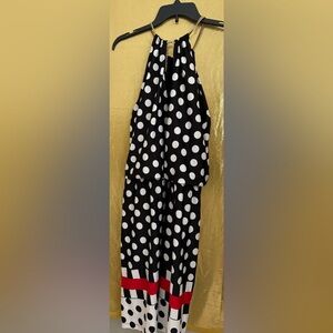 MSK Black and White Polka Dot Dress